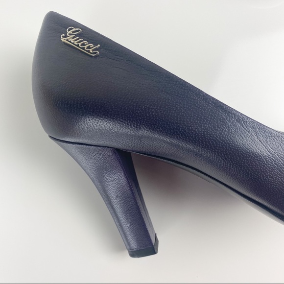 Gucci Classic Leather Round Toe Pumps Heels - Picture 5 of 14